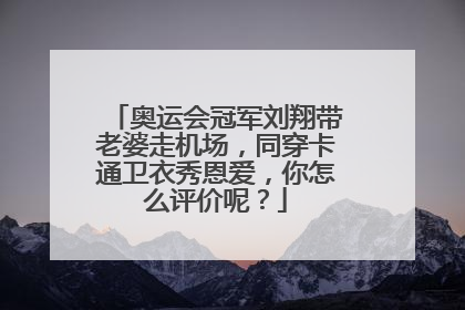 奥运会冠军刘翔带老婆走机场，同穿卡通卫衣秀恩爱，你怎么评价呢？