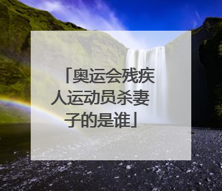 奥运会残疾人运动员杀妻子的是谁