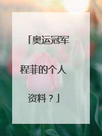 奥运冠军程菲的个人资料？