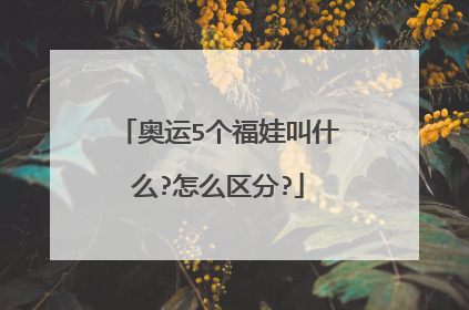 奥运5个福娃叫什么?怎么区分?