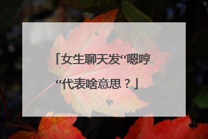 女生聊天发“嗯哼“代表啥意思?