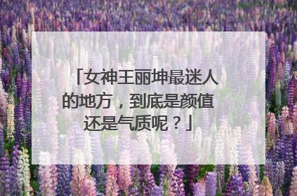 女神王丽坤最迷人的地方,到底是颜值还是气质呢?