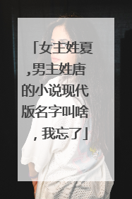 女主姓夏,男主姓唐的小说现代版名字叫啥,我忘了