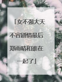 女不强大天不容剧情最后郑雨晴和谁在一起了