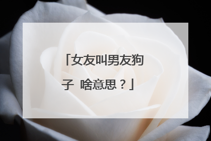 女友叫男友狗子 啥意思?