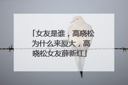 女友是谁，高晓松 为什么来厦大，高晓松女友薛新红