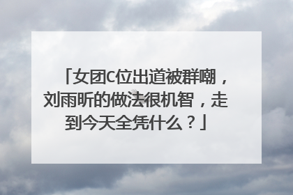 女团C位出道被群嘲，刘雨昕的做法很机智，走到今天全凭什么？