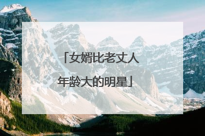 女婿比老丈人年龄大的明星