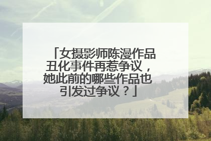 女摄影师陈漫作品丑化事件再惹争议,她此前的哪些作品也引发过争议?