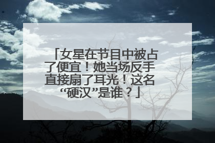 女星在节目中被占了便宜!她当场反手直接扇了耳光!这名“硬汉”是谁?