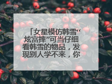 女星模仿韩雪“炫富摔”可当仔细看韩雪的物品,发现别人学不来,你怎么看?