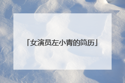 女演员左小青的简历