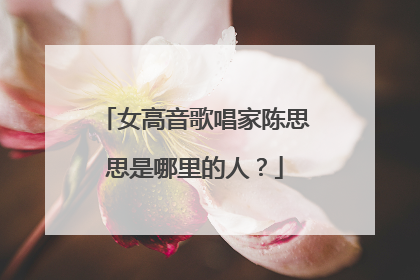 女高音歌唱家陈思思是哪里的人?