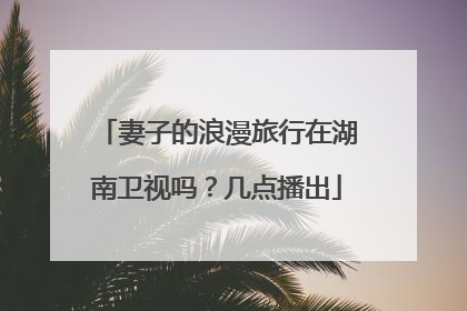 妻子的浪漫旅行在湖南卫视吗?几点播出