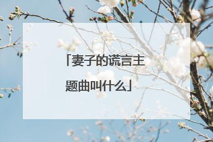 妻子的谎言主题曲叫什么