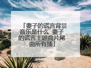 妻子的谎言背景音乐是什么 妻子的谎言主题曲片尾曲所有插