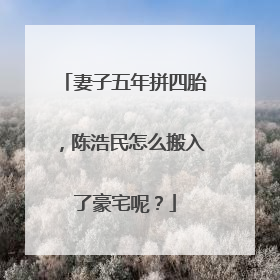 妻子五年拼四胎,陈浩民怎么搬入了豪宅呢?