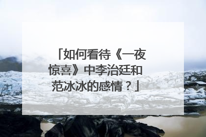 如何看待《一夜惊喜》中李治廷和范冰冰的感情？