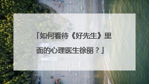 如何看待《好先生》里面的心理医生徐丽?