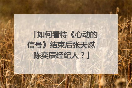 如何看待《心动的信号》结束后张天怼陈奕辰经纪人?