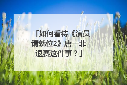如何看待《演员请就位2》唐一菲退赛这件事?