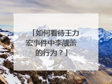 如何看待王力宏事件中李靓蕾的行为?