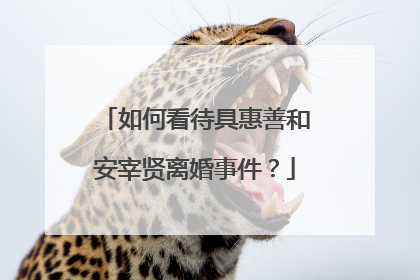 如何看待具惠善和安宰贤离婚事件？