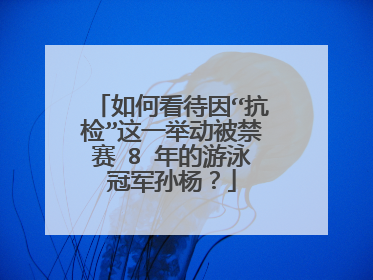 如何看待因“抗检”这一举动被禁赛 8 年的游泳冠军孙杨？