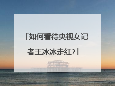 如何看待央视女记者王冰冰走红?