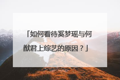 如何看待奚梦瑶与何猷君上综艺的原因?