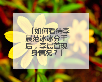 如何看待李晨范冰冰分手后,李晨首现身情况?