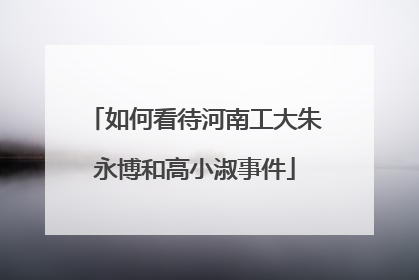 如何看待河南工大朱永博和高小淑事件
