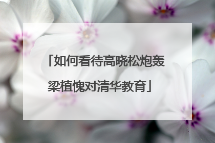 如何看待高晓松炮轰梁植愧对清华教育
