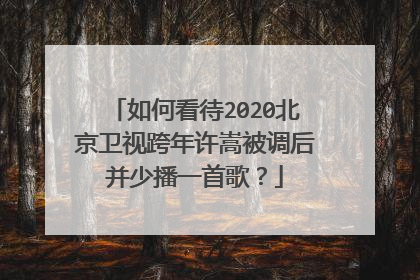 如何看待2020北京卫视跨年许嵩被调后并少播一首歌?