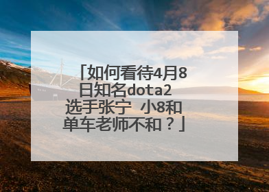 如何看待4月8日知名dota2选手张宁 小8和单车老师不和？