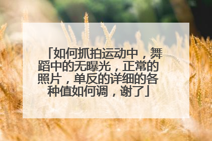 如何抓拍运动中，舞蹈中的无曝光，正常的照片，单反的详细的各种值如何调，谢了