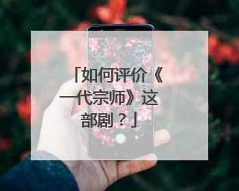 如何评价《一代宗师》这部剧?