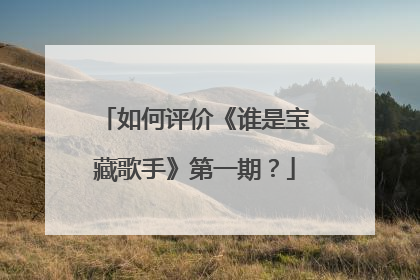 如何评价《谁是宝藏歌手》第一期？