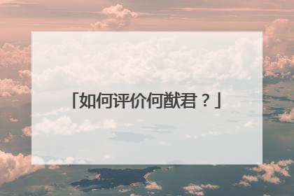 如何评价何猷君?