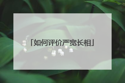 如何评价严宽长相