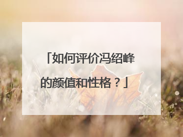 如何评价冯绍峰的颜值和性格?