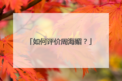 如何评价周海媚?