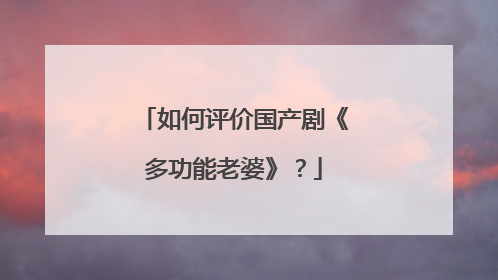如何评价国产剧《多功能老婆》？