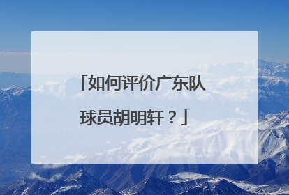如何评价广东队球员胡明轩?