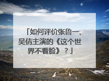 如何评价张鲁一、吴倩主演的《这个世界不看脸》？
