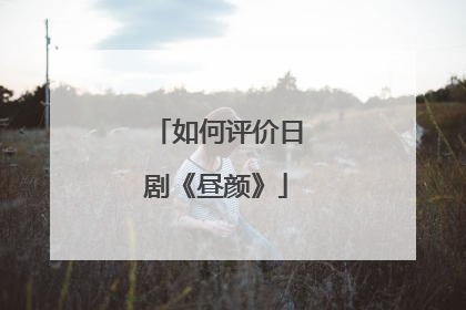 如何评价日剧《昼颜》