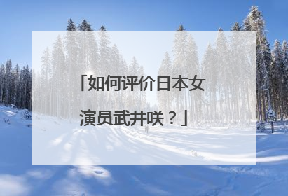 如何评价日本女演员武井咲?