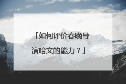 如何评价春晚导演哈文的能力?