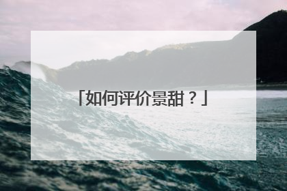 如何评价景甜？