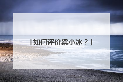 如何评价梁小冰？